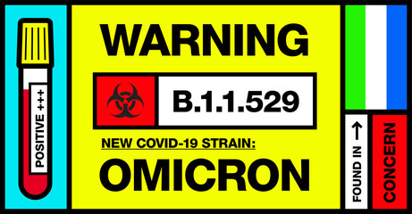 Sierra Leone. Covid-19 New Strain Called Omicron. Found in Botswana and South Africa. Warning Sign with Positive Blood Test. Concern. B.1.1.529.