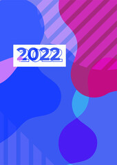 Happy new year 2022 background. Colorful poster vector illustration for greeting card, party invitation card, website banner, social media banner, background, cover design template, marketing material