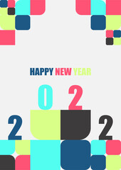 Happy new year 2022 background. Colorful poster vector illustration for greeting card, party invitation card, website banner, social media banner, background, cover design template, marketing material