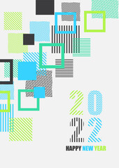 Happy new year 2022 background. Colorful poster vector illustration for greeting card, party invitation card, website banner, social media banner, background, cover design template, marketing material