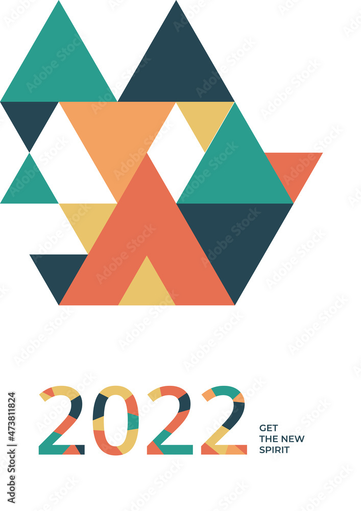 Aufkleber marvellous 2022 abstract flat geometric cover a4 design background