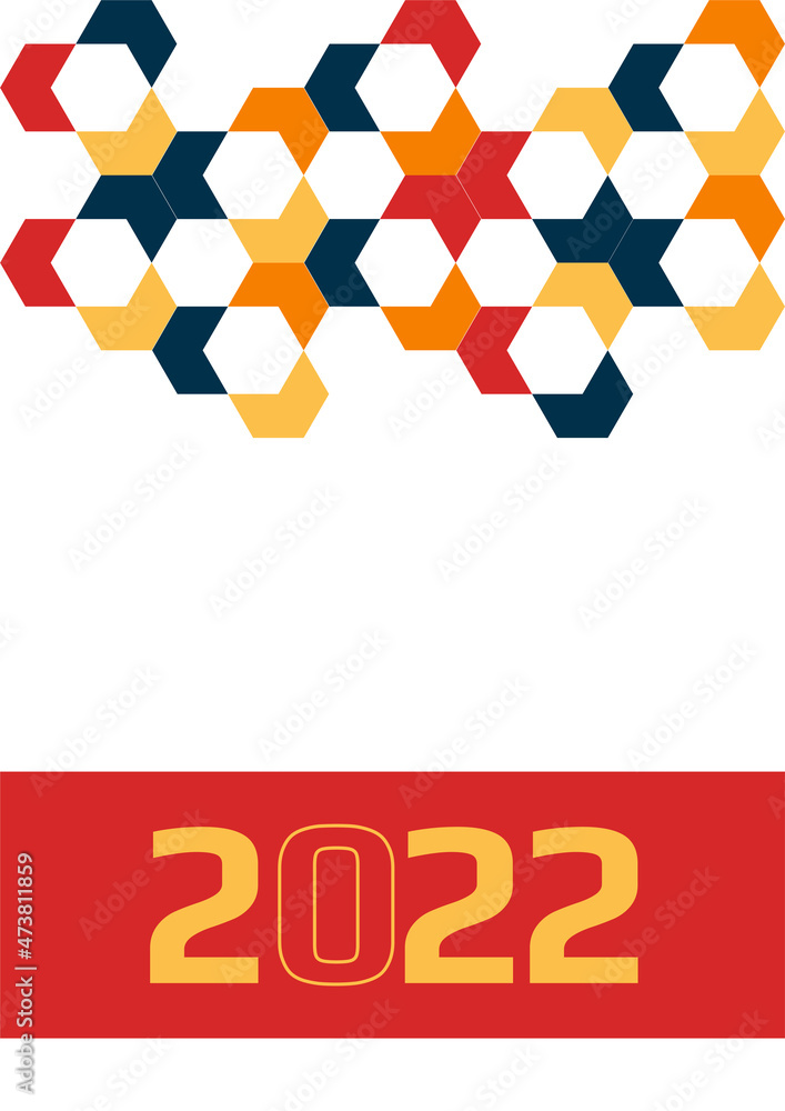 Poster vector 2022 abstract flat geometric cover a4 design background