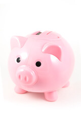The traditional pink piggy bank.
