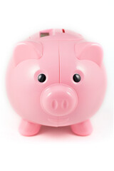 The traditional pink piggy bank.