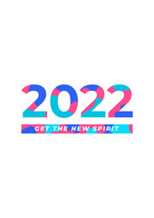 Happy New Year 2022. Vector illustration for greeting card, party invitation card, website banner, social media banner, background, cover design template, marketing material.