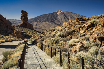 Volcano Teide and Roque Cinchado. Canary Islands, Spain.