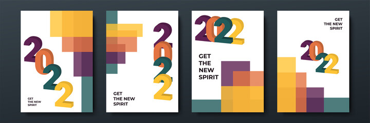2022 template design with copy space. Strong typography. Colorful and easy to remember. Design for branding, presentation, portfolio, business, education, banner. Vector, illustration