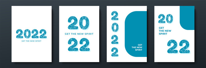 Naklejka premium 2022 template design with copy space. Strong typography. Colorful and easy to remember. Design for branding, presentation, portfolio, business, education, banner. Vector, illustration