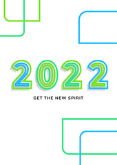 Happy New Year 2022. Vector illustration for greeting card, party invitation card, website banner, social media banner, background, cover design template, marketing material.