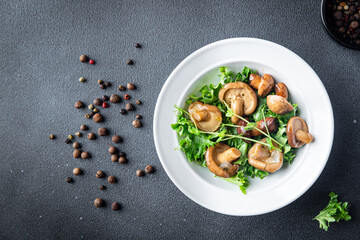 mushroom salad vegetable meal mushrooms snack on the table copy space food background rustic veggie vegan or vegetarian food