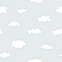 Vector seamless background. Blue clouds in the sky