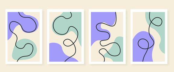 Abstract Lines Vector Illustration Decorative Sticker Element