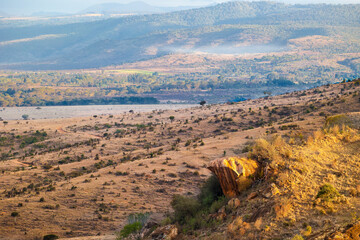 Lion Rock at Borana Lodge in Kenya featured in the film 'The Lion King.'