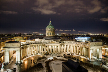 Санкт-Петербург с высоты вечер вид Невский проспект
