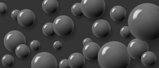 Black bubbles in black space creating texture foam