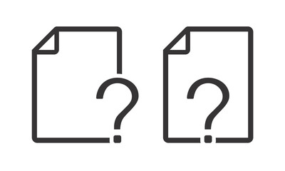 Document with question mark. Unknown file icon. Paper file help. Illustration vector