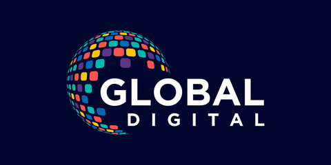 global digital Logo Design Template