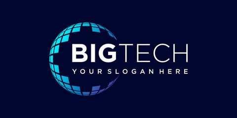global tech Logo Design vector Template.