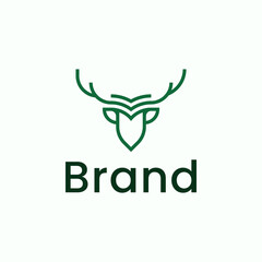 Deer head line logo template Premium Vector
