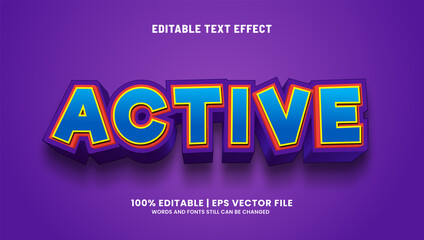 Obraz premium active editable text effect 3d style 