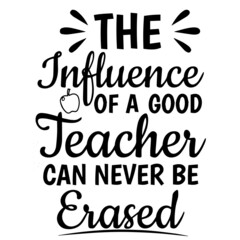 the influence of a good teacher can never be erased background inspirational quotes typography lettering design