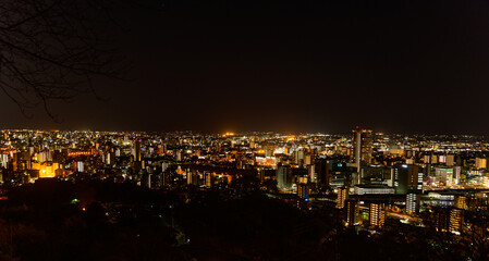 Fototapeta na wymiar 美しい夜景スポット「日本・九州・熊本夜景」 Beautiful night view spot 