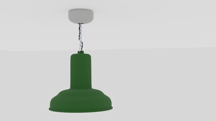 Obraz premium 3D rendering, lamp on a light background, old Soviet lamp, on a chain and wire, indoor lighting