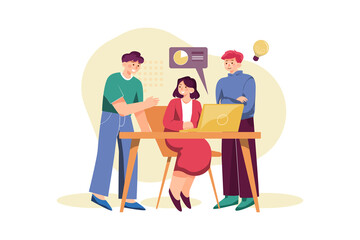 Brainstorming Illustration concept. Flat illustration isolated on white background