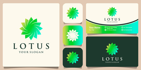 Lotus Flower Logo design inspiration and business card