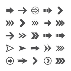 Arrow icon collection. Set of different arrows. Flat style isolated vectors.