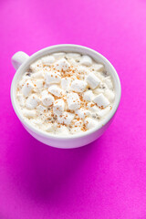 hot cocoa marshmallow or chocolate beverage coffee hot drink warming meal snack copy space food background rustic 