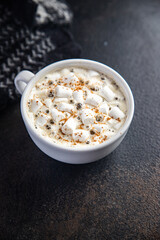 hot cocoa marshmallow or chocolate beverage coffee hot drink warming meal snack copy space food background rustic 