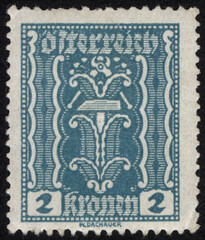 Postage stamps of the Austria. Stamp printed in the Austria. Stamp printed by Austria.