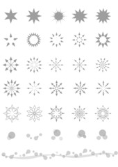 イラスト素材：光や水滴、結晶など幾何学模様のアイコンセット