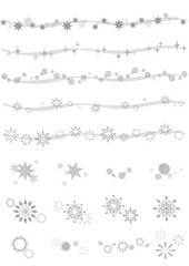 イラスト素材：光や水滴、結晶など幾何学模様のアイコン・ラインセット