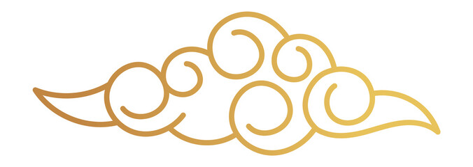 Golden cloud element for chinese new year decorations