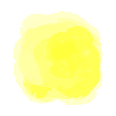 Hand drawn watercolor spot on white. Colored aquarelle blotch. Watercolour splotch. Paint and ink smudges. Bright blur stain. Trendy label brush stroke background