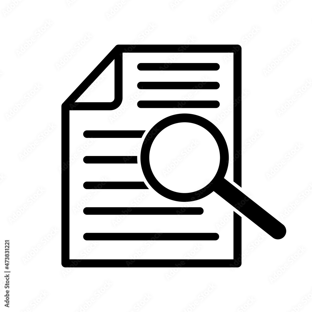 Aufkleber icon with search file icon for web design. search document. vector file.