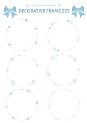 イラスト素材：光や水滴、結晶など幾何学模様のフレームセット