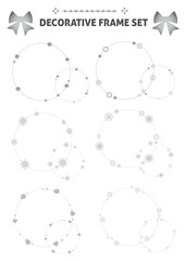 イラスト素材：光や水滴、結晶など幾何学模様のフレームセット