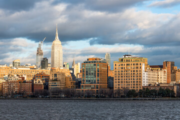 Manhattan skyline along the Hudson River, New York City, USA