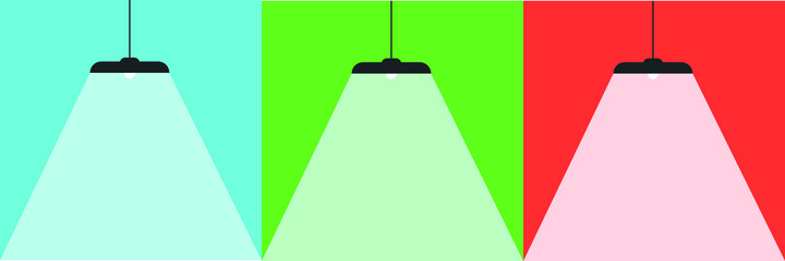 Pendant lamp with a beam of light. Vector illustration
