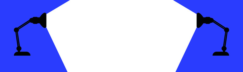 Vector illustration of a panorama lamp with a light beam. Ideal for writing text.