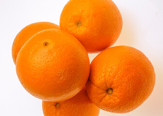Oranges isolated on white background.