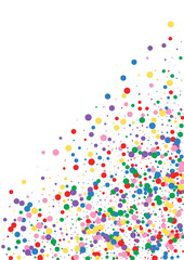 Blue Round Creative Background. Circle View Illustration. Red Carnaval Confetti. Multicolored Circular Dot Texture.