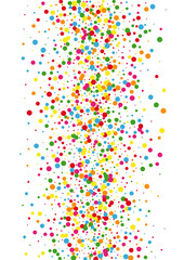 Yellow Circle Splash Background. Round Falling Texture. Multicolored Paint Confetti. Blue Streamer Dot Illustration.