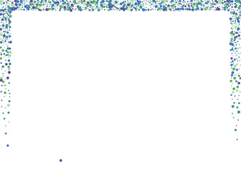 Green Sparkle Ball Illustration. Purple Dot Element. Circle Birthday Background. Blue Fun Confetti.