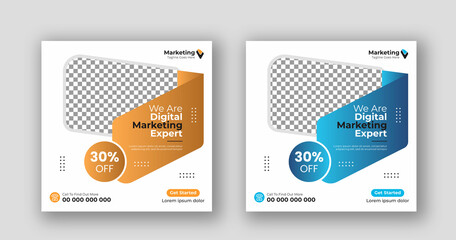 Business social media post square flyer Digital marketing banner template