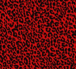 
Red leopard print, vector trendy illustration, wild cat pattern.