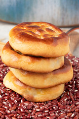 Pile of delicious japanese manju.